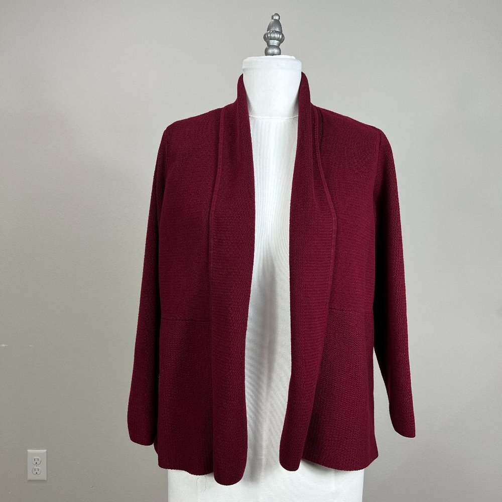Talbots Petite Maroon Shawl Collar Cardigan​